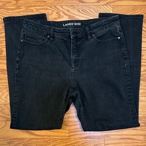 Lands' End Women's Black Denim Straight Leg Jeans